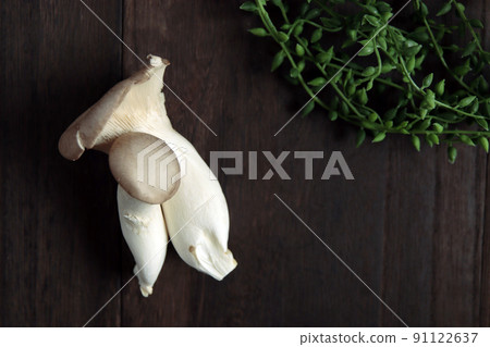 Mushroom king trumpet on the table Mushroom king trumpet on the table 91122637