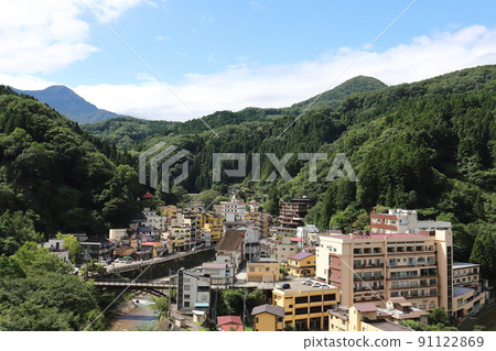 Fukushima Fukushima City Tsuchiyu Onsen cityscape (before dismantling Hotel Mukaitaki) 91122869