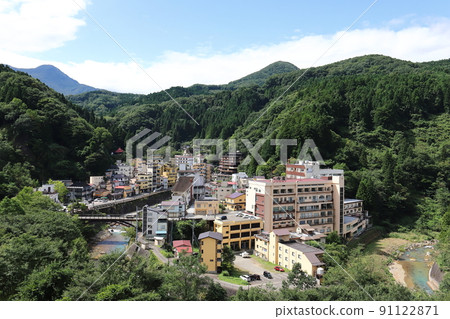 Fukushima Fukushima City Tsuchiyu Onsen cityscape (before dismantling Hotel Mukaitaki) 91122871