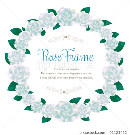 Round rose frame_silver turquoise blue 91123432