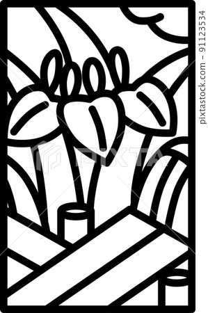 線描 mini Hanafuda iris Yatsuhashi Moriwaka Satsuki May iris Yatsuhashi 91123534