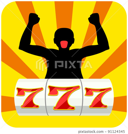 Icon of a man with three-seven slots 91124345