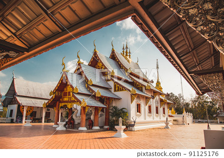 Wat Phrathat Pu Jae buddha and Huai Mae Toek lake in Phrae province, Thailand Wat Phrathat Pu Jae buddha and Huai Mae Toek lake in Phrae province, Thailand 91125176