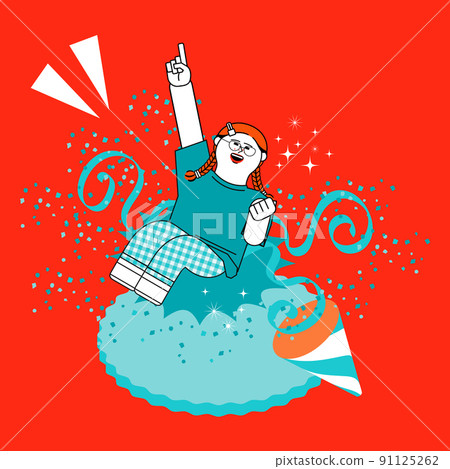 Rejoicing woman Rejoicing woman 91125262