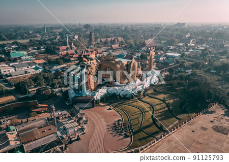 Aerial view of Dragon Paradise Park Suphan buri in Thailand 91125793