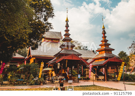 Wat Chom Sawan temple in Phrae, Thailand 91125799