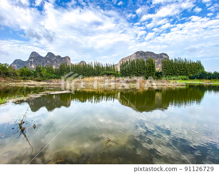 Khao I Bit or Khao e bid lake in Phetchaburi, Thailand 91126729