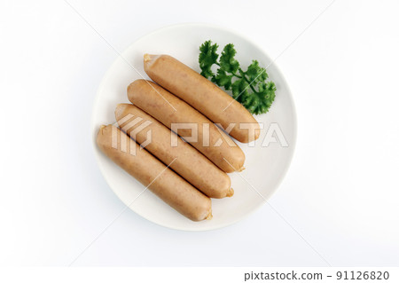 法蘭克福香腸，桌上塞滿歐芹的傳統德國豬肉 91126820