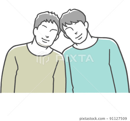 彼此親近的同性伴侶的男人 彼此親近的同性伴侶的男人 91127509