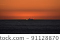 Green flash and cargo ship seen from the Strait of Gibraltar 1 91128870