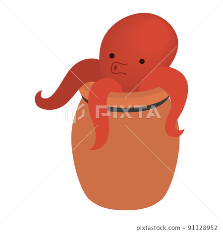 章魚陷阱和章魚的插圖 91128952