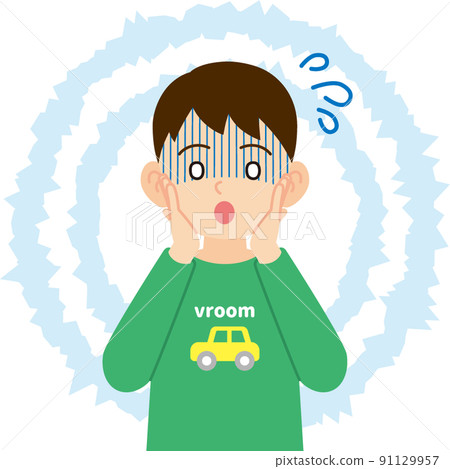 Impatient boy without lines 91129957