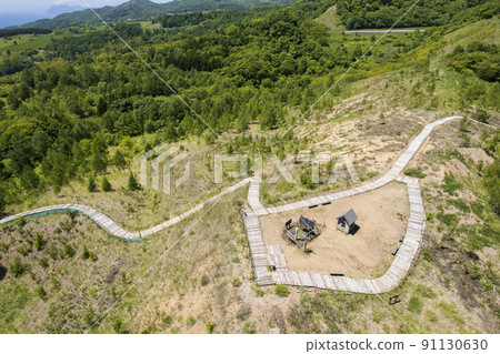 洞爺西山腳火山口鳥瞰圖（第二展望台） 91130630