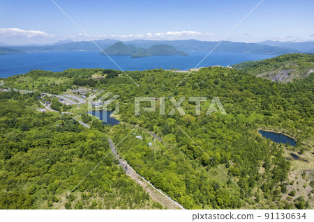 洞爺西山腳火山口鳥瞰圖 91130634