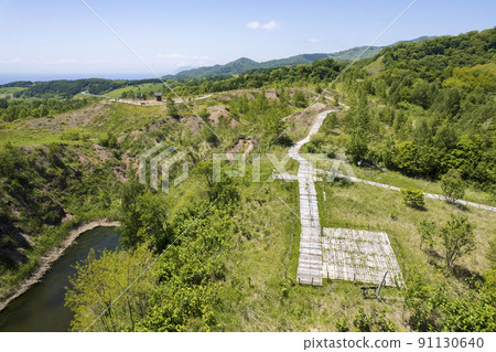 洞爺西山腳火山口鳥瞰圖（第一展望台） 91130640