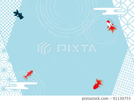 日本圖案和金魚背景插圖 91130755