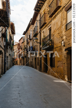 Cobblestoned street in the medieval town of Laguardia Cobblestoned street in the medieval town of Laguardia 91131939