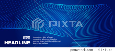 Indigo graceful line, abstract background 91131958