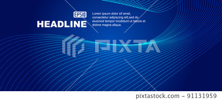 Indigo graceful line, abstract background 91131959