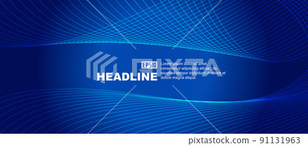 靛藍優美的線條，抽象的背景 91131963