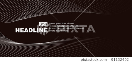 Elegant black ash gold 屬 silver texture anamorphosis line Senjou Gyoza background. 91132402