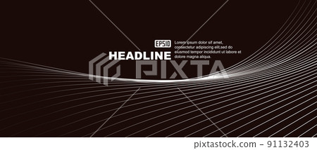 Elegant black ash gold 屬 silver texture anamorphosis line Senjou Gyoza background. 91132403