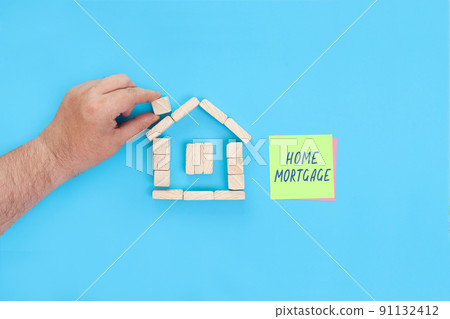 Handwritten words Home mortgage Handwritten words Home mortgage 91132412