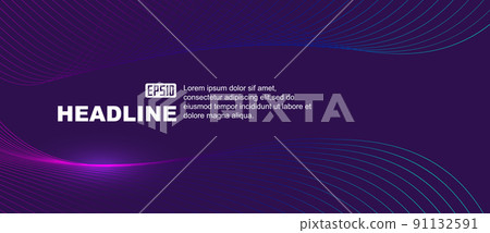 Indigo purple anamorphosis grace abstract line Senjou Gyoza background. 91132591