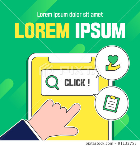 保險信息和廣告橫幅插圖 04 91132755