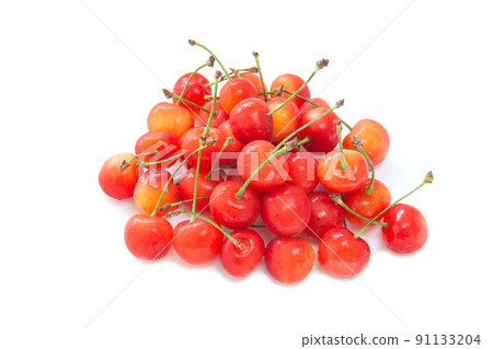 A lot of cherries [white background] 91133204