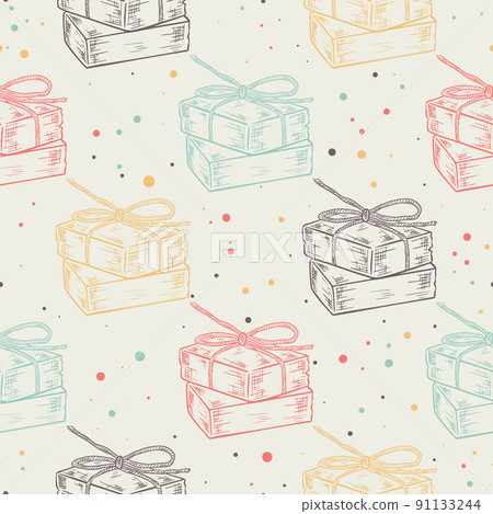 Handmade soap seamless vintage pattern vector illustration 91133244
