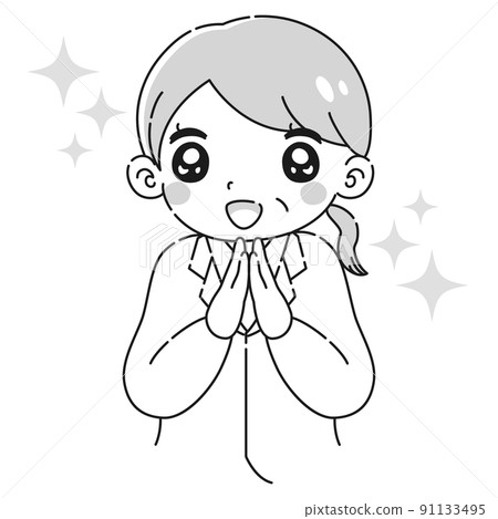 Illustration of a senior woman in a crushing lab coat (black and white) Illustration of a senior woman in a crushing lab coat (black and white) 91133495