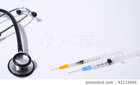 Medical image Syringe Stethoscope Medical image Syringe Stethoscope 91133666