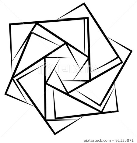 angular abstract icon. radial element design line 91133871