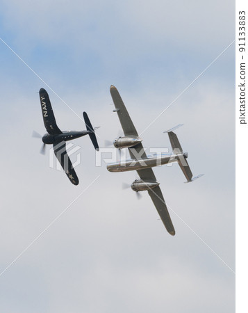 B-25J F4U-4 Corsair carrier-capable fighter supporting Mitchell bomber 91133883