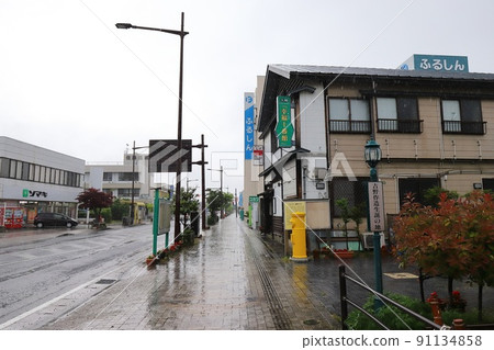Scenery with Miyagi Osaki Maru Post (Yellow Post Box of Happiness) 91134858