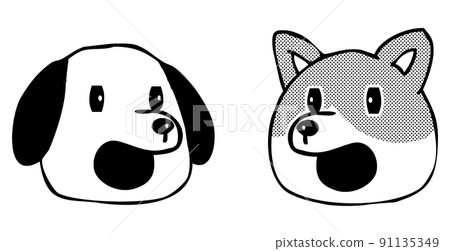 Facial expressions and face icons of animals and dogs "Wow!" 91135349