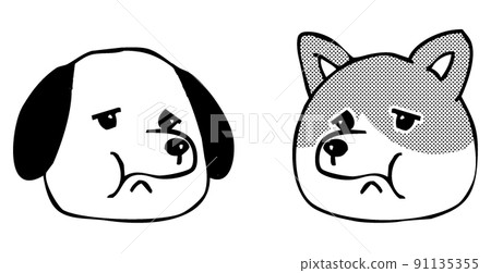 動物和狗的面部表情,面對面的圖標 動物和狗的面部表情,面對面的圖標 91135355