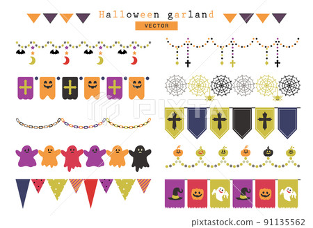 〘Vector〙 Halloween Garland / Color 91135562
