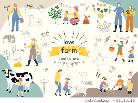 People who enjoy the farmer experience 91136119