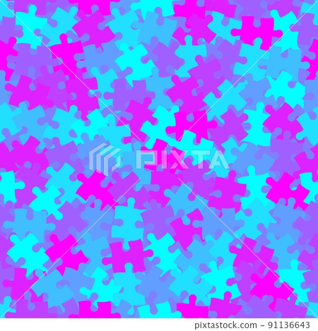 Seamless colorful pattern with puzzles, jigsaw, childrens pattern background 91136643