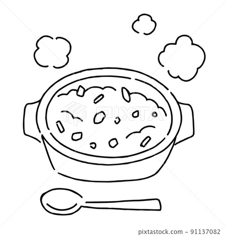 Porridge illustration monochrome black and white Porridge illustration monochrome black and white 91137082