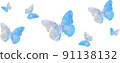 Watercolour butterfly. Seamless pattern. 91138132