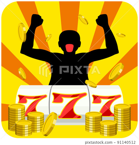 Icon of a man with three-seven slots 91140512