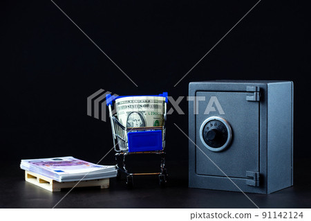 Bank safe with money. Bank safe with money. 91142124
