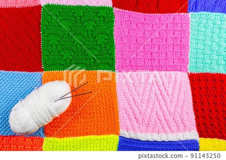 texture of knitted fabric, background.. 91143250