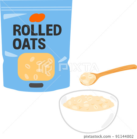 Rolled oats and oatmeal in a bag 91144802