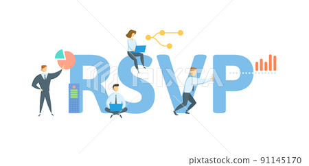RSVP, Resource Reservation Protocol. Concept with keyword, people and icons. Flat vector illustration. Isolated on white. RSVP, Resource Reservation Protocol. Concept with keyword, people and icons. Flat vector illustration. Isolated on white. 91145170
