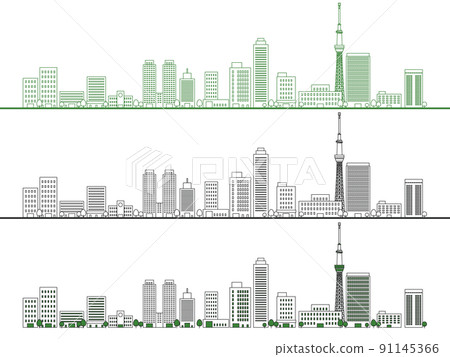 摩天大樓大城市背景素材 91145366