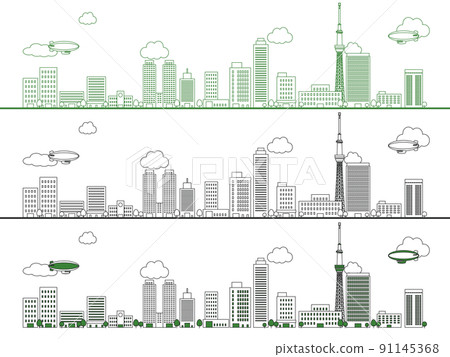 摩天大樓大城市背景素材 91145368